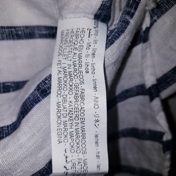 ZARA Linen Striped Button Down Blouse - Picture 6 of 6